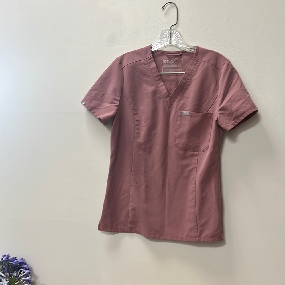 Figs Purple Fitted Short Sleeve Tee